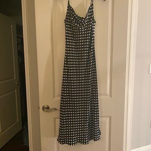 Black and white Zara polka dot satin dress